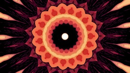 Poster - Contrasting colorful moving floral pattern. Motion. Fractal shaped mandala.