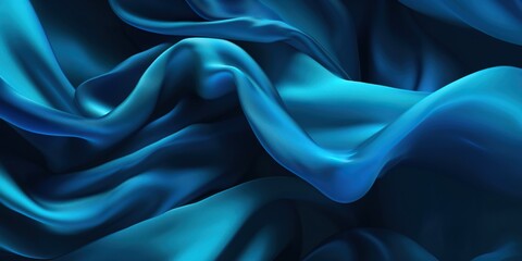 Blue dynamic cloth silk scarf movement floating fabric, created with Generative AI technology