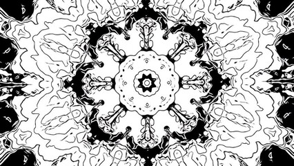 Poster - Contrasting colorful moving floral pattern. Motion. Fractal shaped mandala.