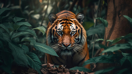 Wall Mural - tiger in the zoo