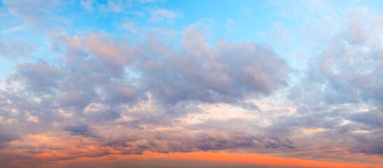 Aufkleber - Panoramic landscape of bright red orange sunrise sunset