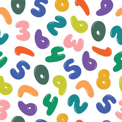 Pattern with numbers. Cartoon numbers. Seamless pattern with bright numbers.
