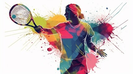 silhouette of woman playing tennis