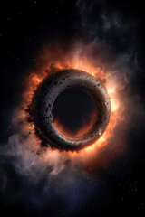 Wall Mural - black hole in outer space. generative ai