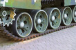Сaterpillar and rollers of the T-72 soviet era tank