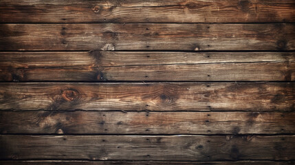 Wall Mural - Wood planks texture background, old dark vintage wooden wall, generative AI.