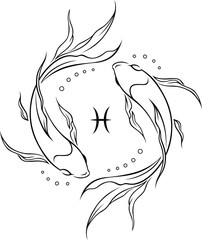 Tattoo Design for Pisces Zodiac Sign