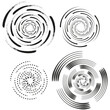 © Kravchenko - Spiral, swirl, twirl. Volute, helix, eddy and vortex shape. Radial lines with rotation. Vector illustration.