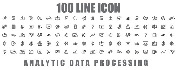 data analytic and social network icons set