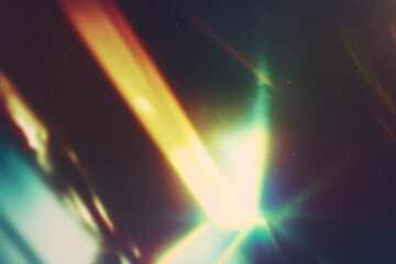 Wall Mural - film dust light leaks overlay: vintage style lens flares, dusty coloured effects for artistic photo 