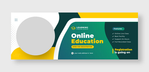 Wall Mural - online education social media facebook cover or web banner