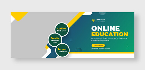 Wall Mural - online education social media facebook cover or web banner