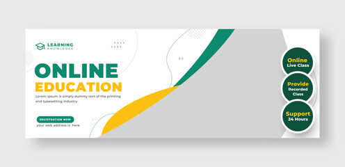 Wall Mural - online education social media facebook cover or web banner