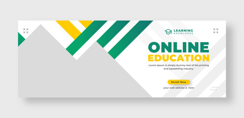 Wall Mural - online education social media facebook cover or web banner
