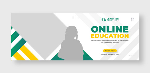 Wall Mural - Online education social media facebook cover or web banner