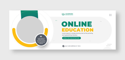 Wall Mural - online education social media facebook cover or web banner