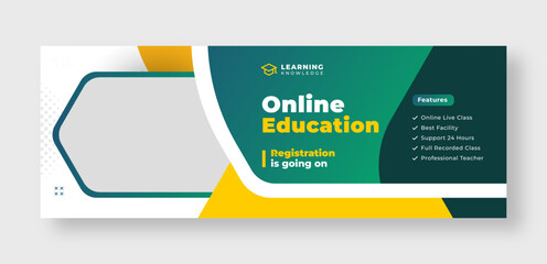 online education social media facebook cover or web banner