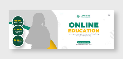 Wall Mural - online education social media facebook cover or web banner
