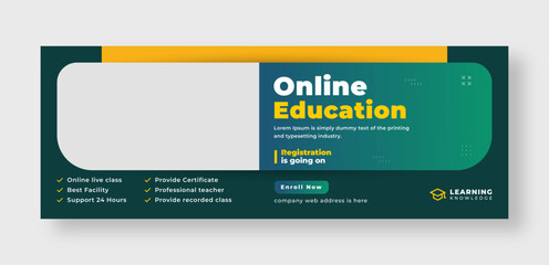 Wall Mural - online education social media facebook cover or web banner