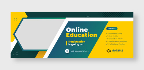 Wall Mural - online education social media facebook cover or web banner