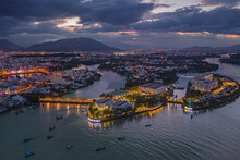 January 23, 2023: View Of Nha Trang City, Vietnam At A Sunset