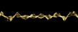 Banner Golden frame line wave luxury particles on black background.