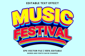 Music Festival 3D Editable Text Effect