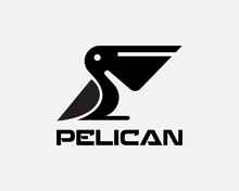Very Simple Abstract Black White Pelican Logo Symbol Icon Design Template Illustration Inspiration