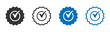 Approved or certified medal vector flat icons. Rosette icons set