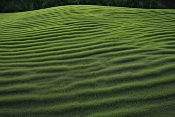 Sticker - serene and lush forest with tall trees and green grass in the foreground Generative AI