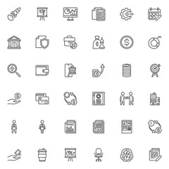 Aufkleber - business and finance line icons set