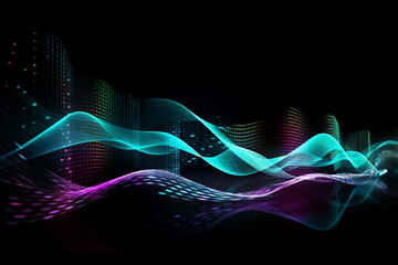 Poster - Technology Waves Flowing Background, Generative AI