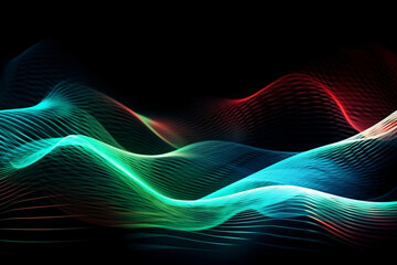 Poster - Technology Waves Flowing Background, Generative AI