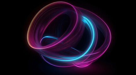Wall Mural - Neon light with swirling lines. Designed using generative ai