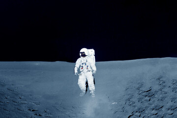 Wall Mural - an astronaut explores the moon. elements of this image furnishing nasa.