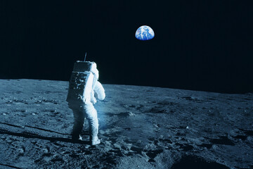 Wall Mural - astronaut on the moon, space exploration. elements of this image furnishing nasa.