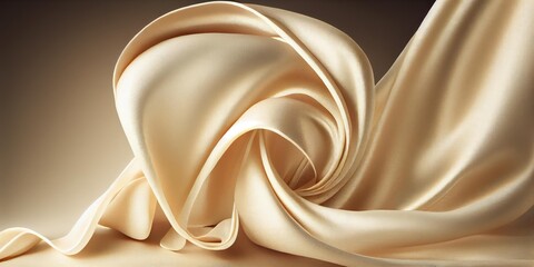 Smooth wave of silk cloth fabric abstract background. superlative generative AI image.