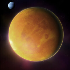 Wall Mural - exoplanet in outer space. extraterrestrial solar system. generative artificial intelligence