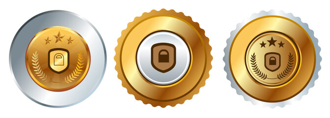 Poster - Security hacking encryption privacy security shield symbol certification emblem badge competition