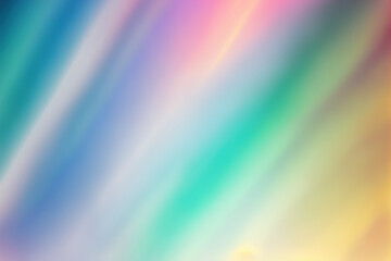 Wall Mural - Holographic light. Rainbow blur. Colorful background. Graphic creative illustration of gradient glow blue green yellow smearing lines composition.
