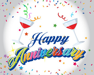 Wall Mural - Happy Anniversary message for banner or poster design