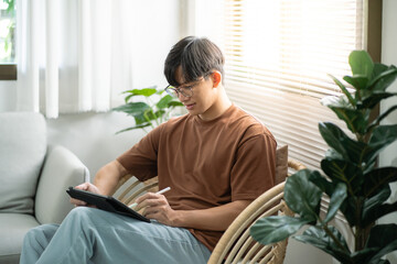 Fototapete - Graphic designer working on digital tablet. artist drawing on graphic tablet and Color swatch samples. Artist Creative Designer sketch graphic drawing creative creativity draw studying work on tablet