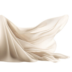 Aufkleber - beige fabric flying in the wind on Isolated Transparent png background. Generative ai