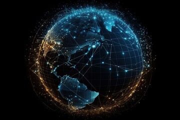 world map and global social networks, generative ai.