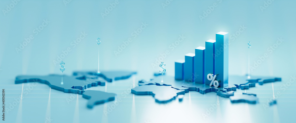 Global business growth graph stock financial success market chart on ...