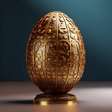 A Sculpture Of A Dragon Egg With Intricate Details Created With Generative AI Technology.