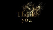 Words THANK YOU, Gratitude, Golden Letters With Particles