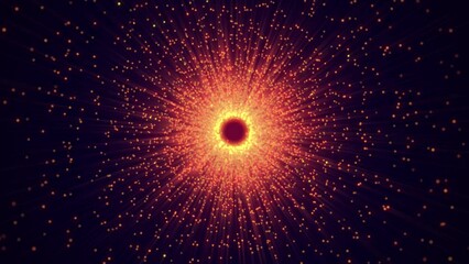 Wall Mural - bright flash. abstract digital background. data flow information. dark background with stars and lig