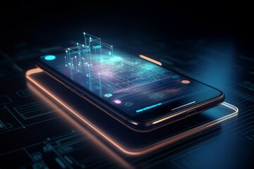 Poster - Mobile app concept. Generate Ai