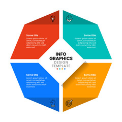 Infographic template. Octagon with 4 steps and text